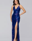 "Fiona" Sequin Pattern V-Neck Dress