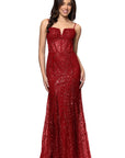 "Karla" Glitter Mesh Spaghetti Strap Floor Length Dress