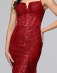 "Karla" Glitter Mesh Spaghetti Strap Floor Length Dress