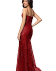 "Karla" Glitter Mesh Spaghetti Strap Floor Length Dress