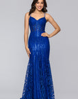 "Tessa" Glitter Backless Floor Length Dress