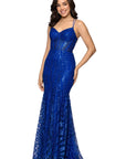 "Tessa" Glitter Backless Floor Length Dress