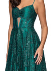 "Delia" Glitter Illusion Ballgown