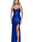 "Kenny" Sequin Sweetheart Floor Length Dress