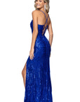 "Kenny" Sequin Sweetheart Floor Length Dress