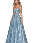 "Jill" Illusion Glitter Floor Length Dress