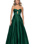 "Bonnie" Satin Corset Cutout Floor Length Dress