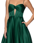 "Bonnie" Satin Corset Cutout Floor Length Dress