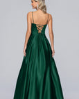 "Bonnie" Satin Corset Cutout Floor Length Dress