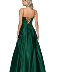 "Bonnie" Satin Corset Cutout Floor Length Dress