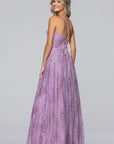 "Maeve" Glitter Mesh Floor Length Dress