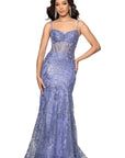 "Noah" Glitter Illusion Corset Floor Length Dress