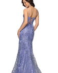 "Noah" Glitter Illusion Corset Floor Length Dress