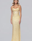 "Ramona" Sequin Draped Neck Floor Length Dresses