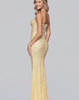 "Ramona" Sequin Draped Neck Floor Length Dresses