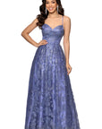 "Lexi" Glitter Mesh Sweetheart Floor Length Dress