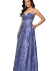 "Lexi" Glitter Mesh Sweetheart Floor Length Dress
