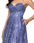 "Lexi" Glitter Mesh Sweetheart Floor Length Dress
