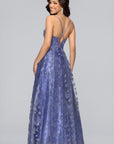 "Lexi" Glitter Mesh Sweetheart Floor Length Dress
