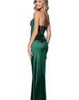 "Ashley" Satin Illusion Corset Floor Length Dress