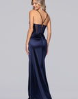 "Ashley" Satin Illusion Corset Floor Length Dress