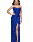 "Vanessa" Sequin Bow Pattern Floor Length Dress