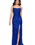"Vanessa" Sequin Bow Pattern Floor Length Dress
