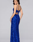 "Vanessa" Sequin Bow Pattern Floor Length Dress