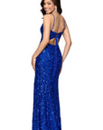 "Vanessa" Sequin Bow Pattern Floor Length Dress