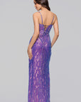 "Amberly" Sequin Pattern Corset Floor Length Dress
