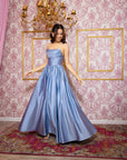 "Alice" Satin Strapless Floor Length Dress
