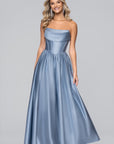 "Alice" Satin Strapless Floor Length Dress