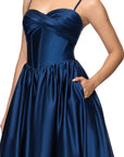"Jeannie" Satin Sweetheart Lace-Up Floor Length Dress