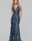 "Lydia" Glitter Mesh Floor Length Dress