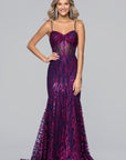 "Ariel" Glitter Twist Floor Length Dress