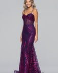 "Ariel" Glitter Twist Floor Length Dress