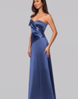"Hadley" Satin Off The Shoulder Floor Length Dress