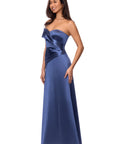 "Hadley" Satin Off The Shoulder Floor Length Dress