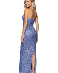 "Logan" Sequin Strapless Satin Floor Length Dress
