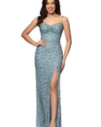 "Izzy" Sequin Drape Floor Length Dress