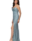 "Izzy" Sequin Drape Floor Length Dress