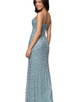 "Izzy" Sequin Drape Floor Length Dress