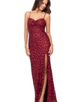 "Izzy" Sequin Drape Floor Length Dress