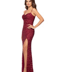 "Izzy" Sequin Drape Floor Length Dress