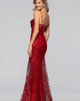 "Diana" Glitter Mesh Cowl Neck Floor Length Dress
