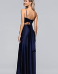 "Jordan" Satin Tie Back Floor Length Dress