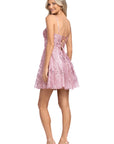 "Mandy" Short Glitter Notch Party Dress