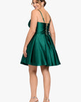 Plus "Sasha" Lamour Satin Spaghetti Tie Dress
