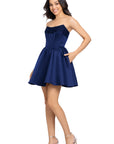 "Skye" Short Lamour Party Strapless Dress