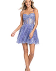 "Gloria" Short Glitter Party Tieback Dress